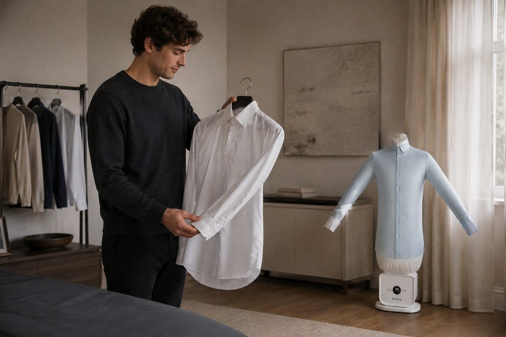 ZAVO Automatic Ironing Machine in use